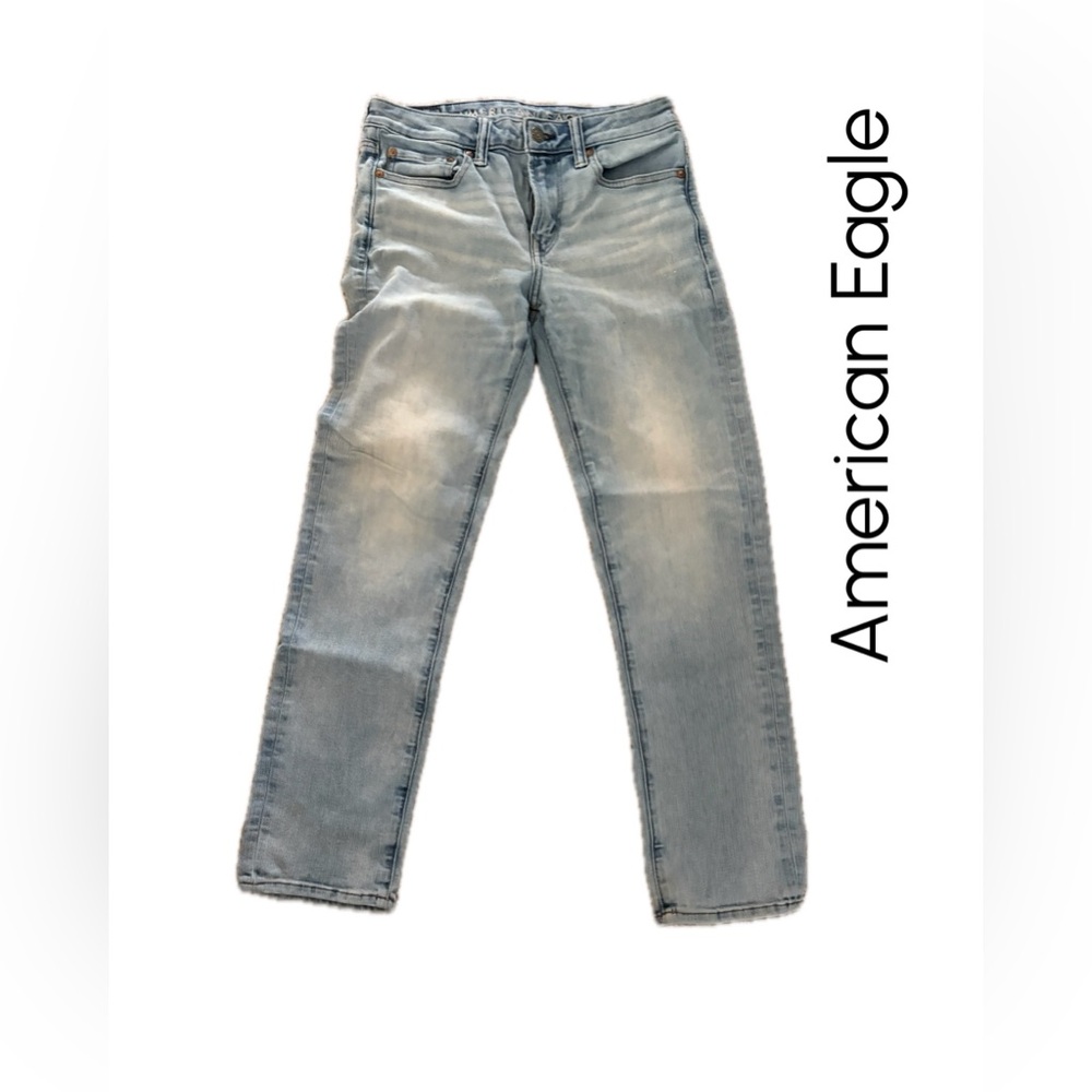 American Eagle Outfitters Men's Straight Jeans in Light Blue